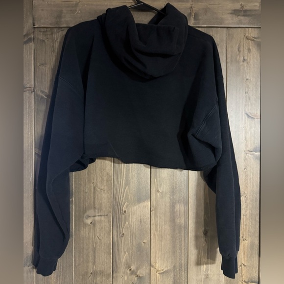 Appalachian State Cropped Hoodie Relaxed Fit Black Gold Women’s Medium - Picture 2 of 4